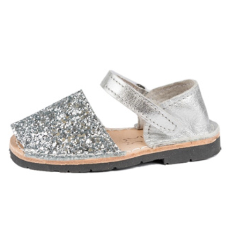 (預購)Pons Avarcas 手工皮革亮片涼鞋 Frailera Style Glitter - Silver