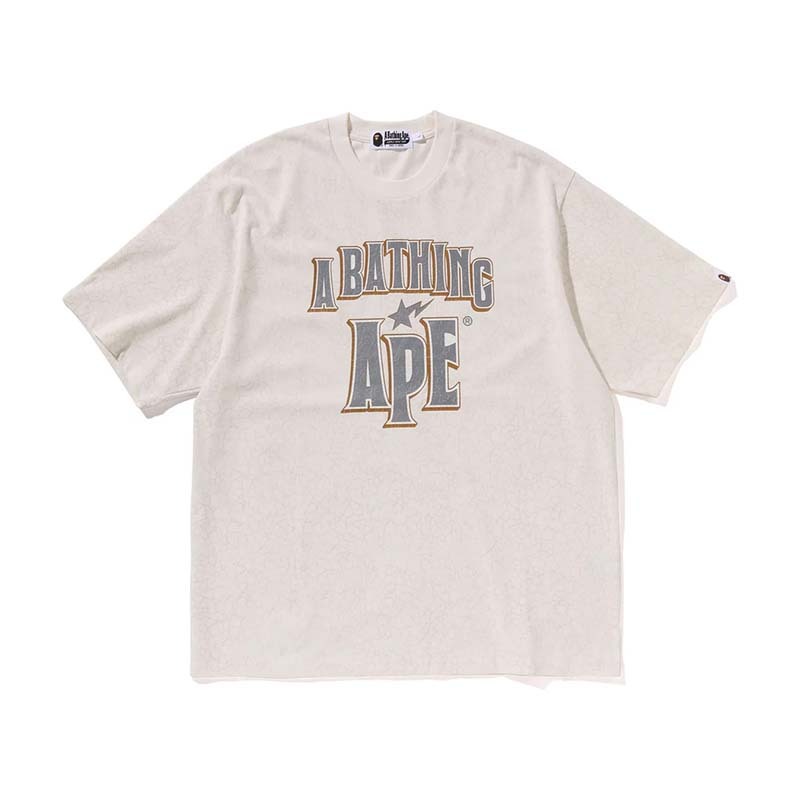 BAPE Crack Print Pattern Logo Relaxed Fit Tee 裂紋 短袖 白色 BAPE-589CM [台灣現貨]