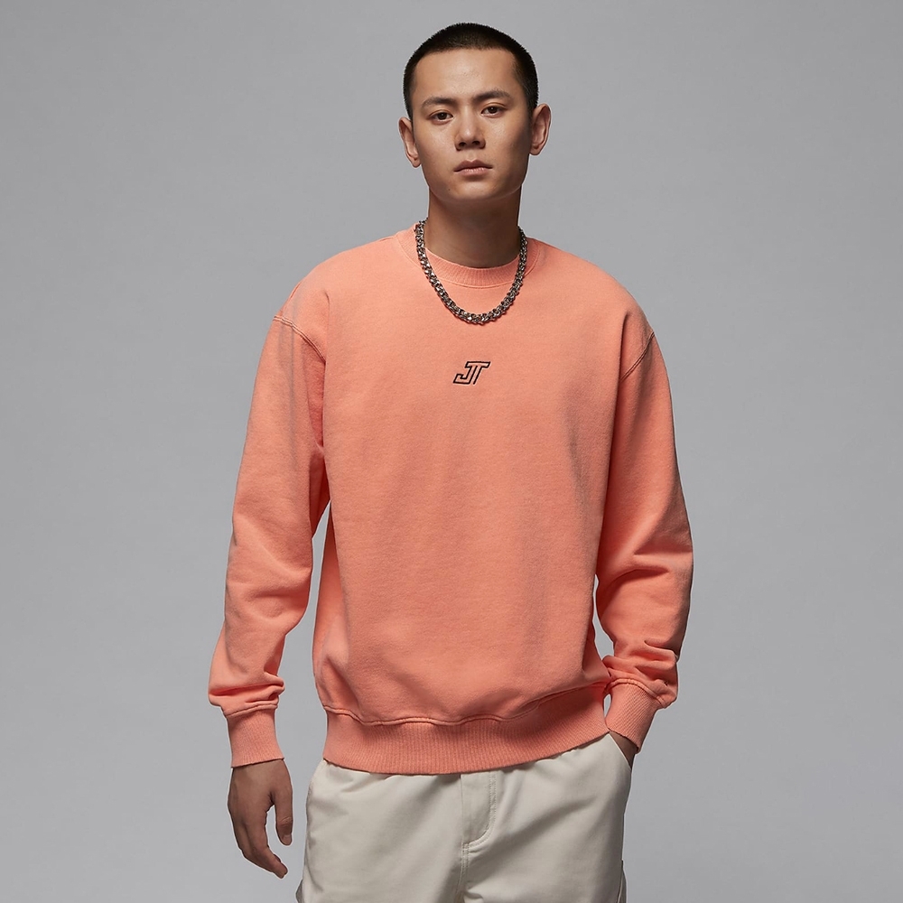 NIKE 大學T JORDAN 珊瑚粉 刺繡LOGO 長袖 上衣 男 HF7846-844