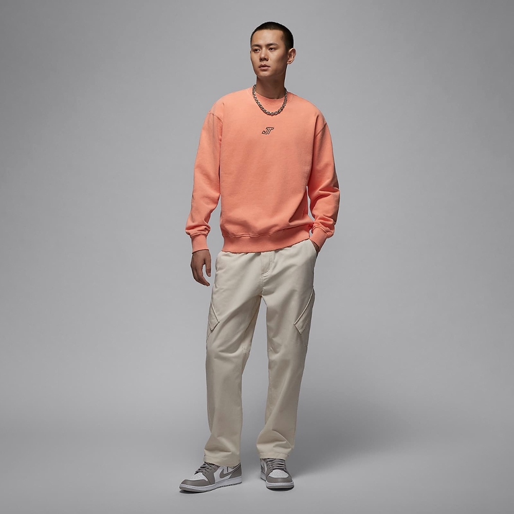 NIKE 大學T JORDAN 珊瑚粉 刺繡LOGO 長袖 上衣 男 HF7846-844