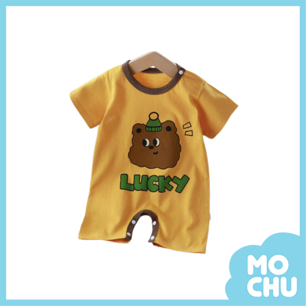 幸運毛毛熊短袖連身衣