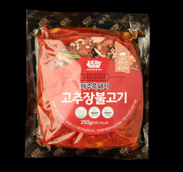 濟州黑豬辣酱烤肉250g*($168/任選3包)*折實滿$899包順豐冷運，不足$899運費$69*263live