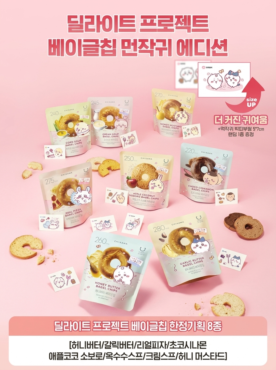 【 限量現貨 】Delight Project x Chiikawa 貝果餅乾 ( 送Size UP特大號貼紙 )  韓國