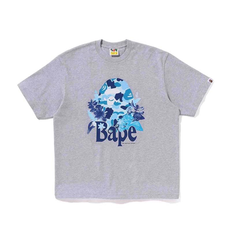 BAPE Flora Big Ape Head Relaxed Fit Tee 植物 短袖 灰色 BAPE-594CM [台灣現貨]