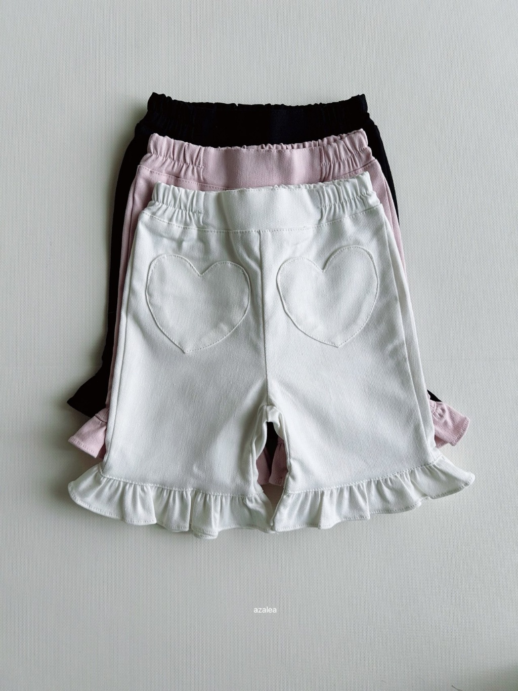 正韓夏azalea 三色愛心補丁花邊褲