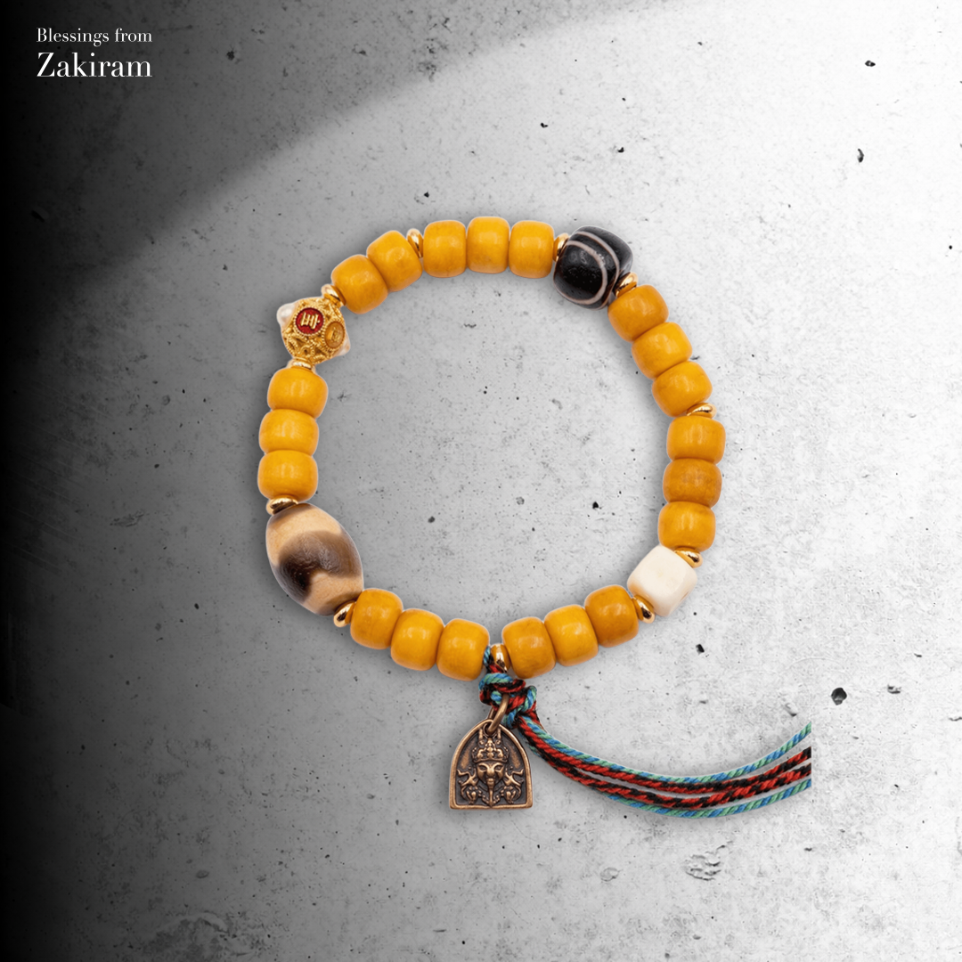 扎基拉姆 牛骨 虎牙天珠 手串