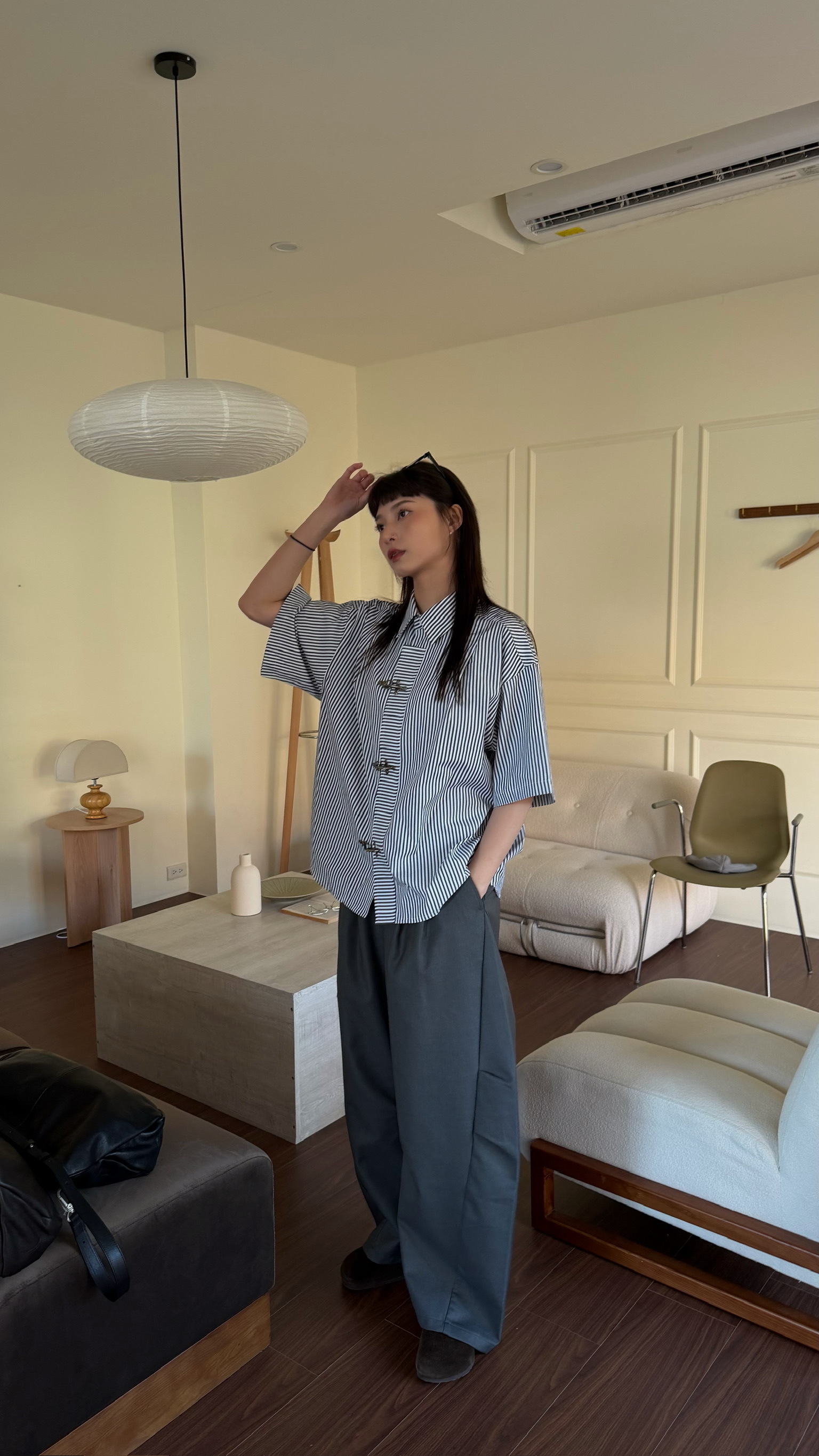 消防扣造型短衫