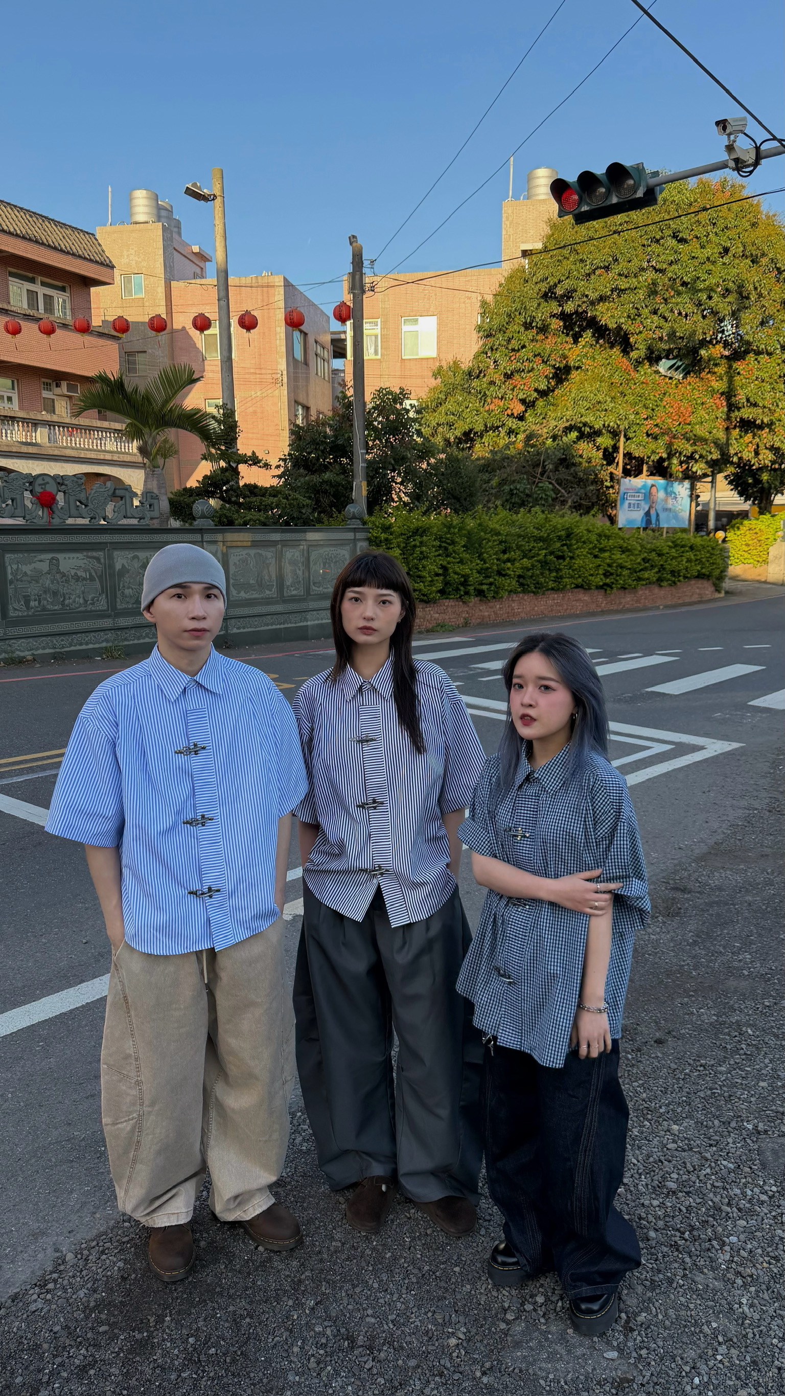 消防扣造型短衫