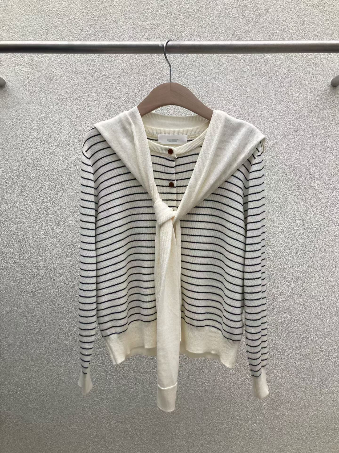 橫條小外套＋披肩