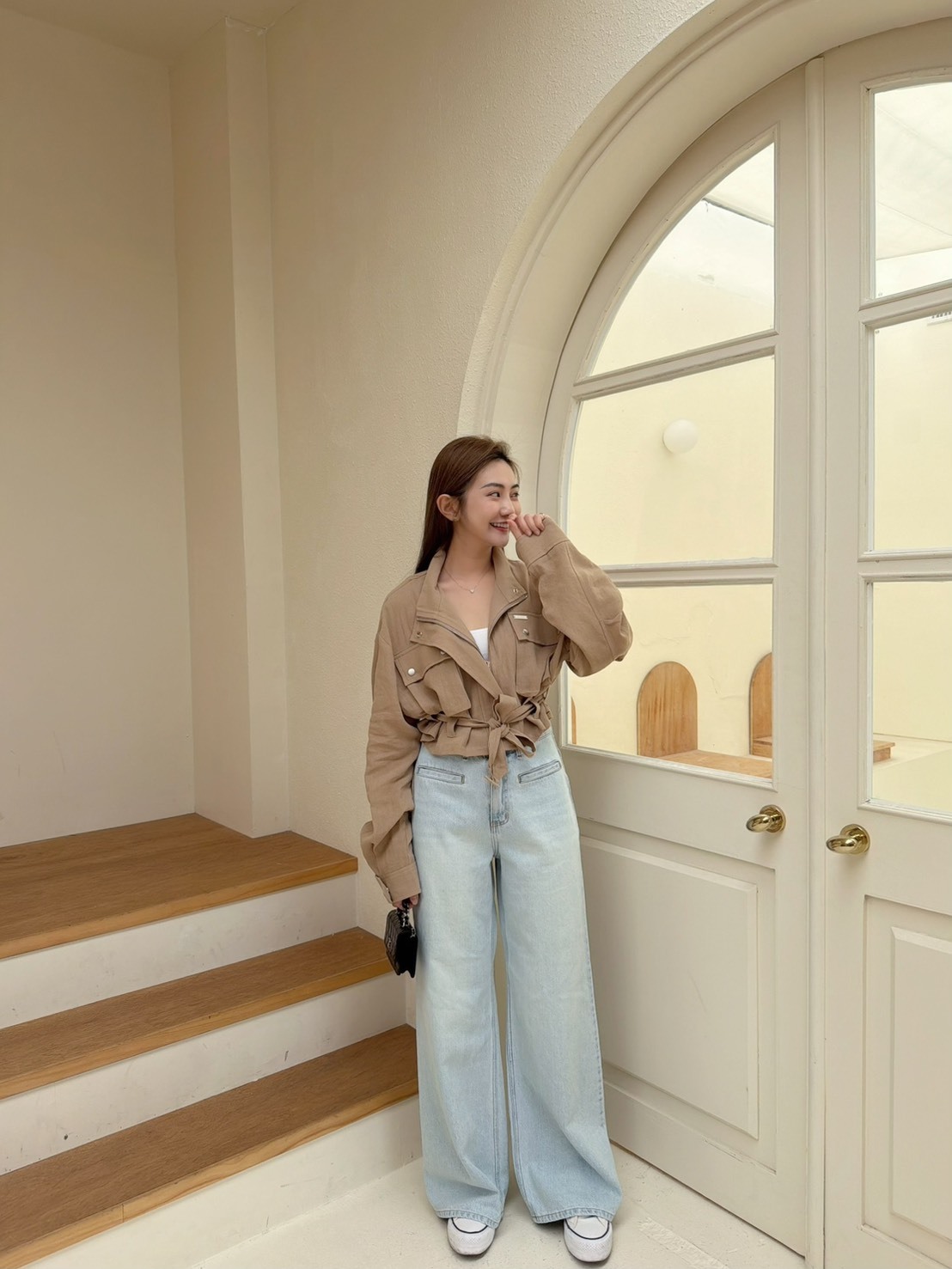 ［預購］🔥03.25春夏新品］💥逆天長腿歐膩家］🇰🇷正韓高腰超軟顯瘦直筒牛仔褲（SML）