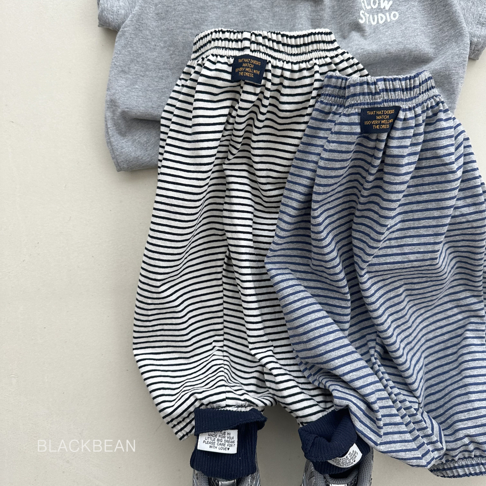 90-120 BLA 布標舒適橫紋棉褲 2色