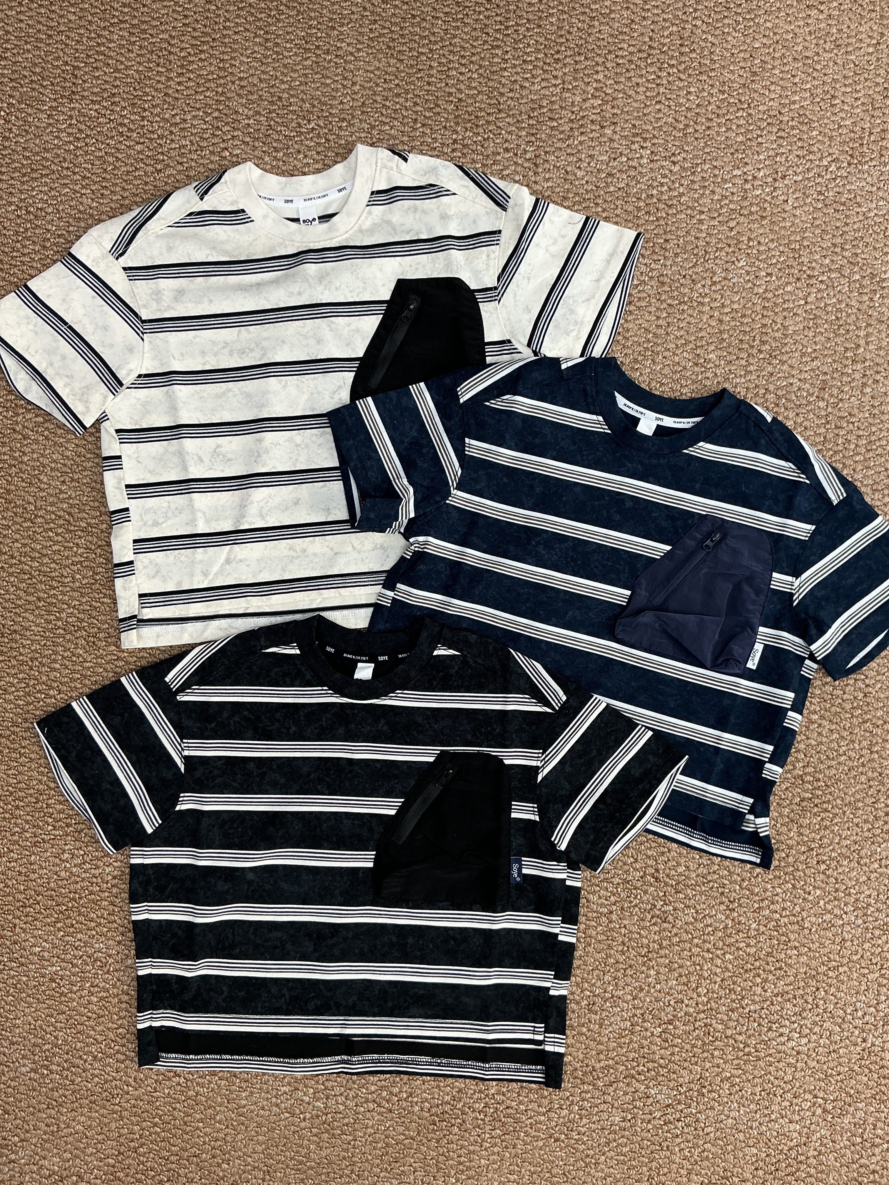 A04666設計師品牌暈染條紋上衣