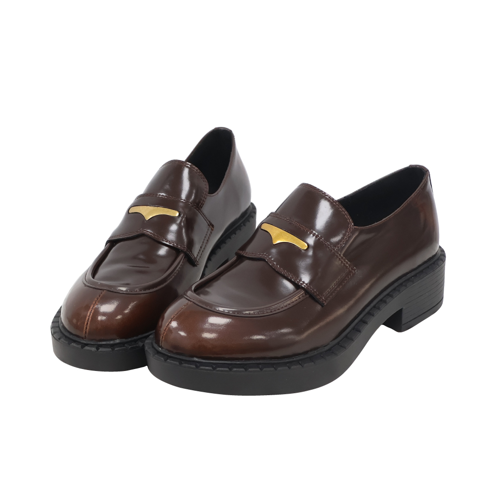 (現+預) 質感金片真皮樂福鞋- 2色