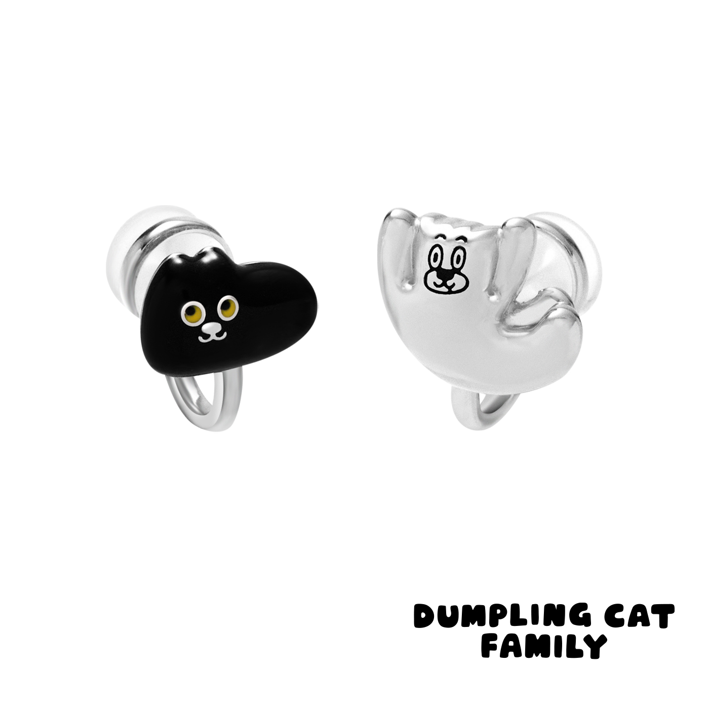 餃貓,黑貓,屋森,耳夾,平價飾品