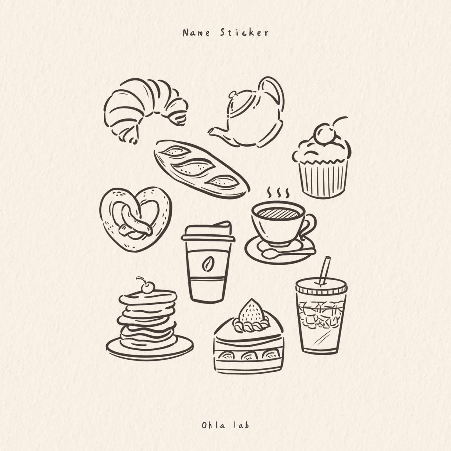 防水姓名貼-下午茶