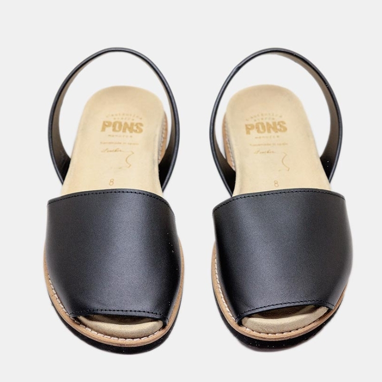 (預購)Pons Avarcas 手工皮革鞋墊設計涼鞋(大人款) Classic Anatomic - Black