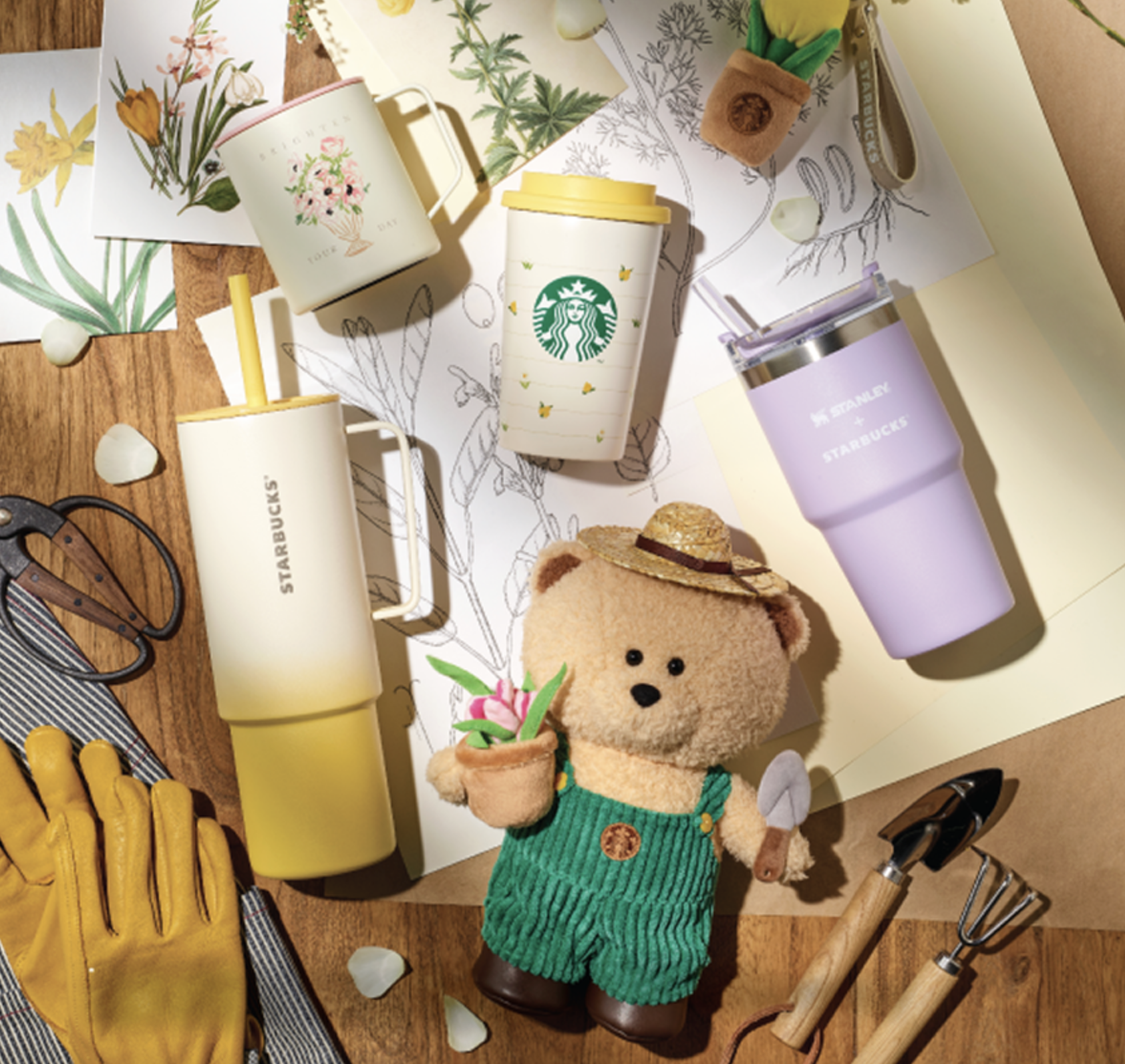 STARBUCKS x MiiR SS Flower Market All Day Handle Cold Cup — 932ml (31.5oz)