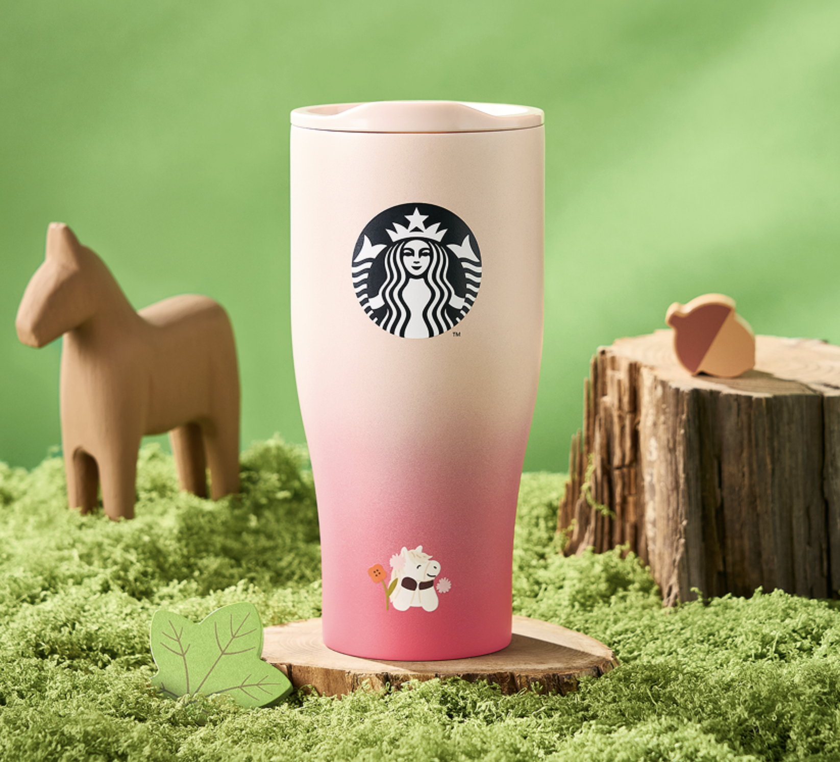 STARBUCKS SS Pony & Flower Ombre 真空不鏽鋼隨行杯 — 784ml (26.5oz)