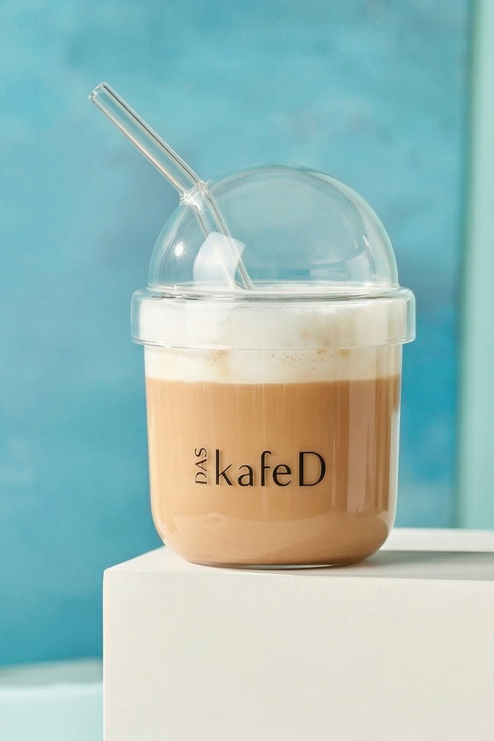 kafeD玻璃圓蓋吸管杯 (不可吸珍珠)