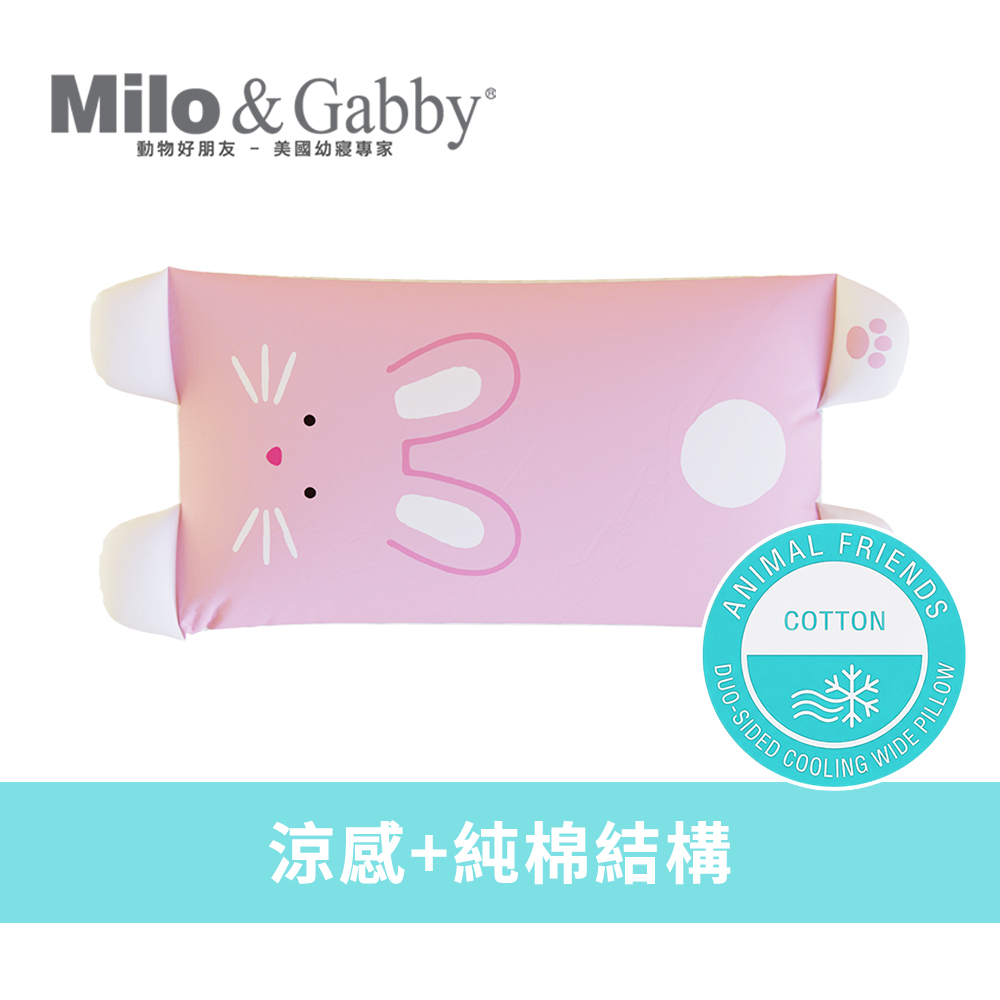 Milo&Gabby美國 3D超透氣網狀寬版大枕心+雙面寬版大枕套組_涼感純棉款｜Lola兔兔