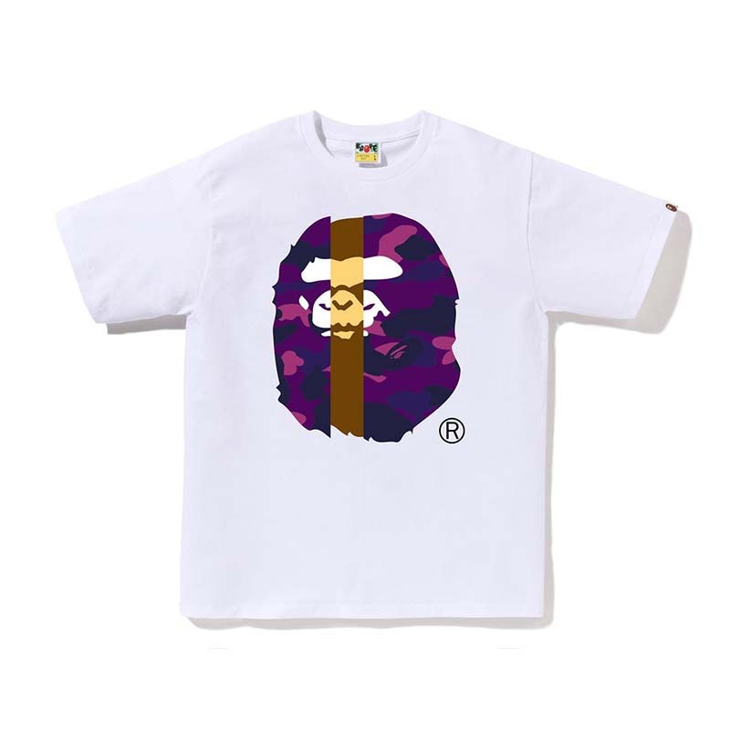 BAPE Color Camo Transform Big Ape Head Tee 拼接猿人頭 短袖 白色 BAPE-604CM [台灣現貨]