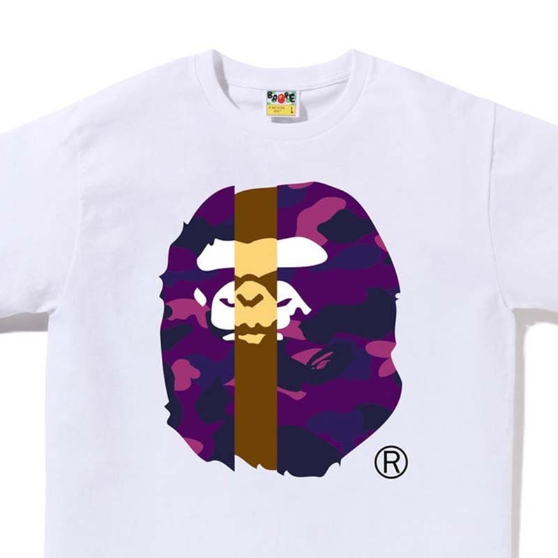 BAPE Color Camo Transform Big Ape Head Tee 拼接猿人頭 短袖 白色 BAPE-604CM [台灣現貨]