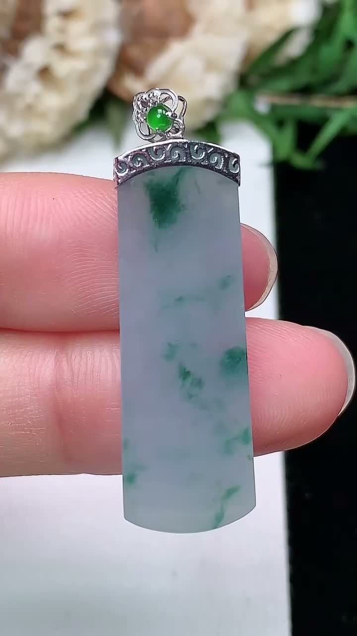 翡翠冰種飄花無事牌吊墜,天然翡翠A玉, 緬甸玉, Jade, Jadeite