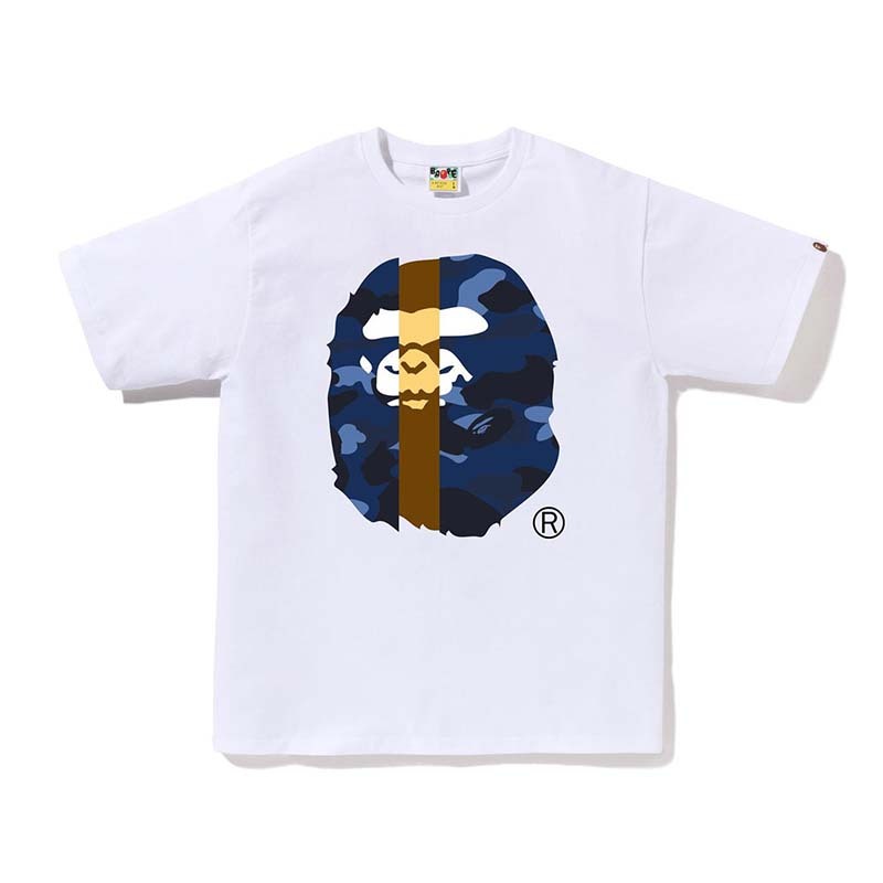 BAPE Color Camo Transform Big Ape Head Tee 拼接猿人頭 短袖 白色 BAPE-606CM [台灣現貨]