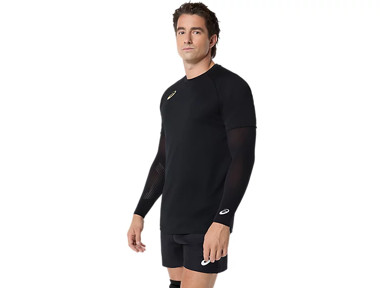 ASICS 中性排球衫 黑色/金色