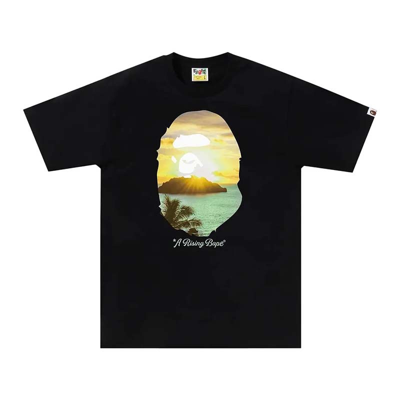 BAPE A Rising Bape Photo Tee 日出猿人頭 短袖 黑色 BAPE-608CM [台灣現貨]