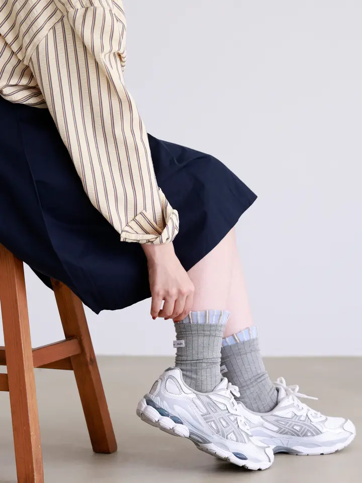 [連線優惠] 靴下屋 層次條紋中筒襪