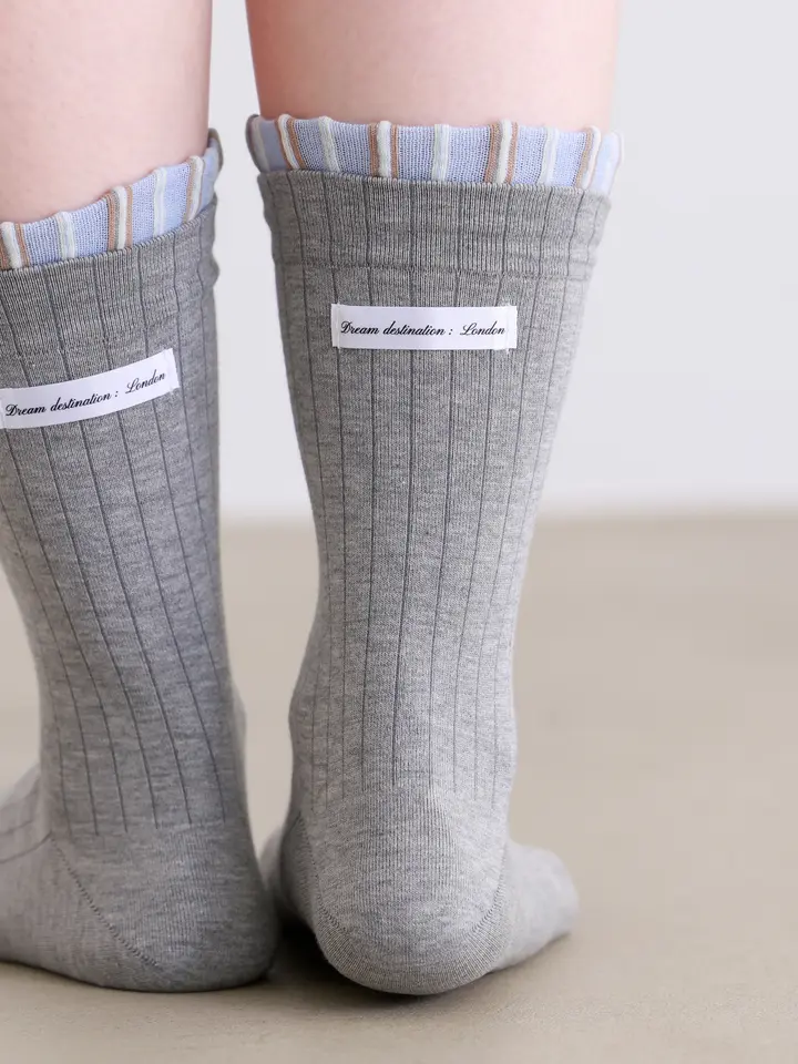 [連線優惠] 靴下屋 層次條紋中筒襪