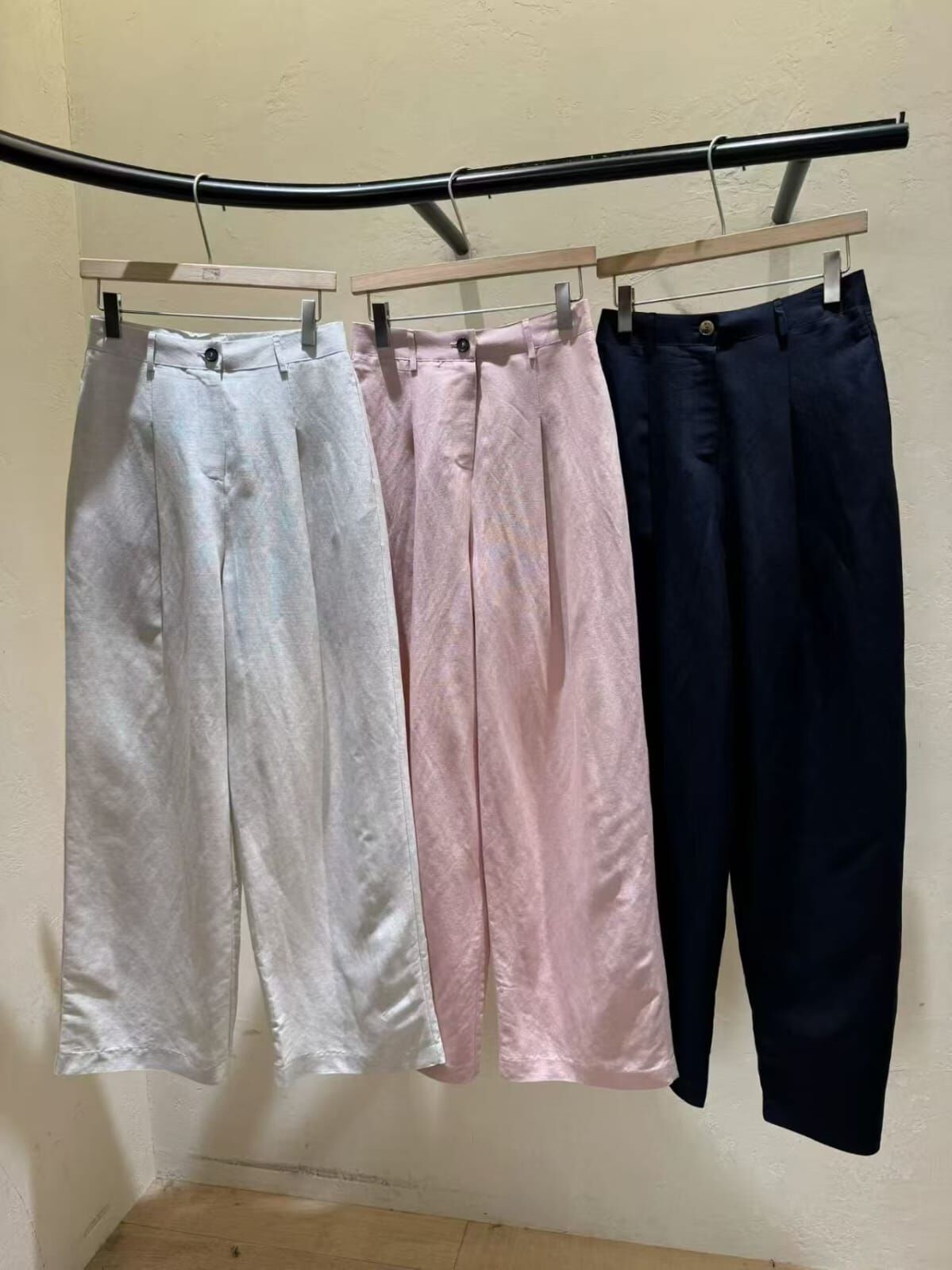 WJ6014 壓褶高腰直筒西裝褲