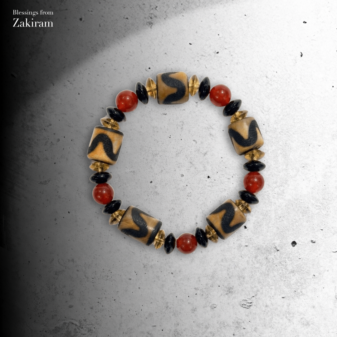 虎牙天珠 紅瑪瑙 手串