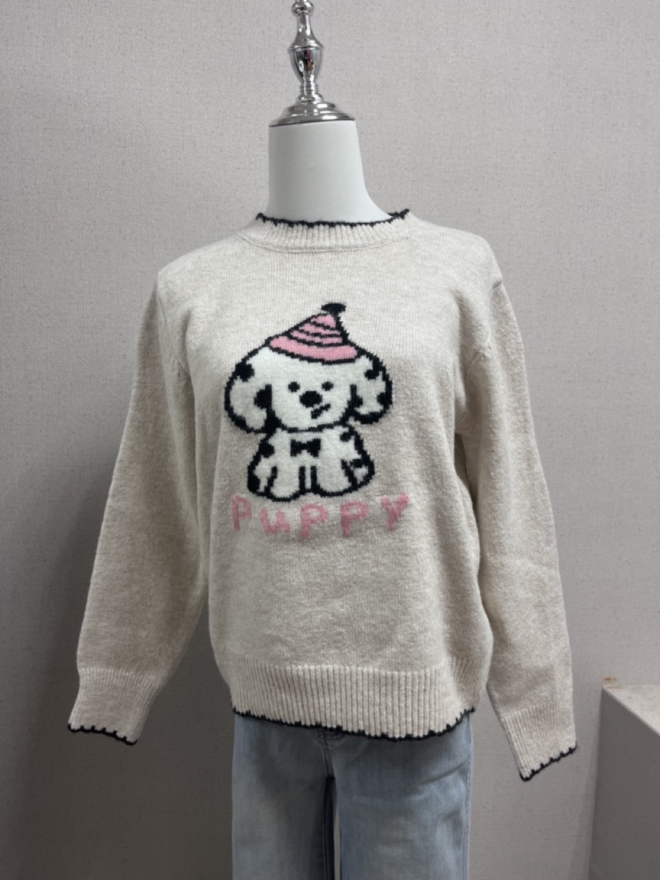 編號07(可愛動物滾邊毛衣)