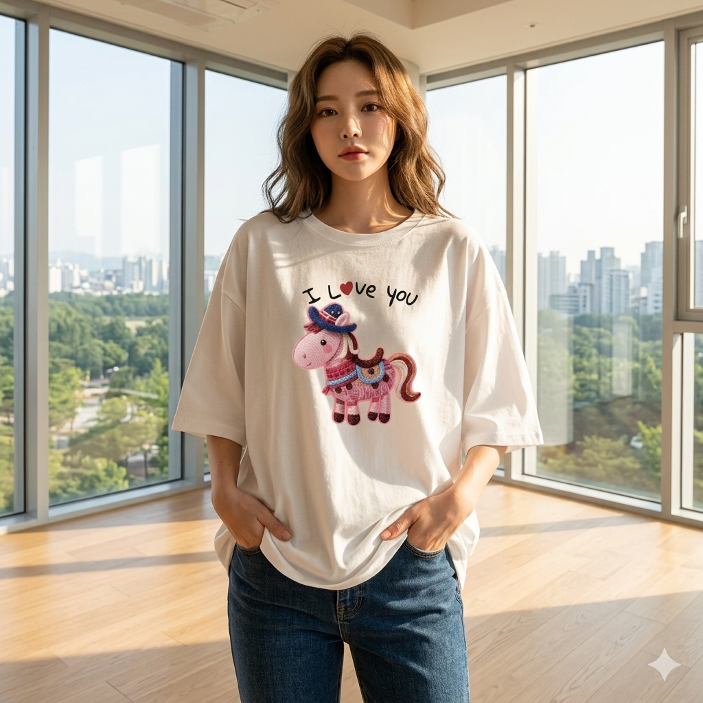 【ASister 小姊姊】AS2340#女裝｜純棉上衣☆*粉紅小馬*中長版短袖T恤(10色 S-3XL)