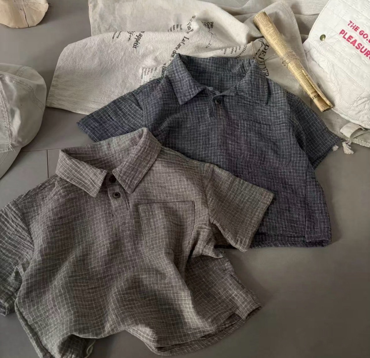 帥氣細格紋POLO衫