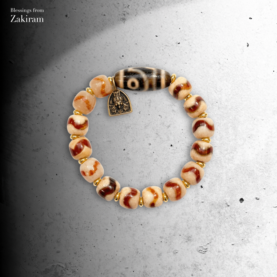 扎基拉姆 三眼天珠 虎牙天珠 手串