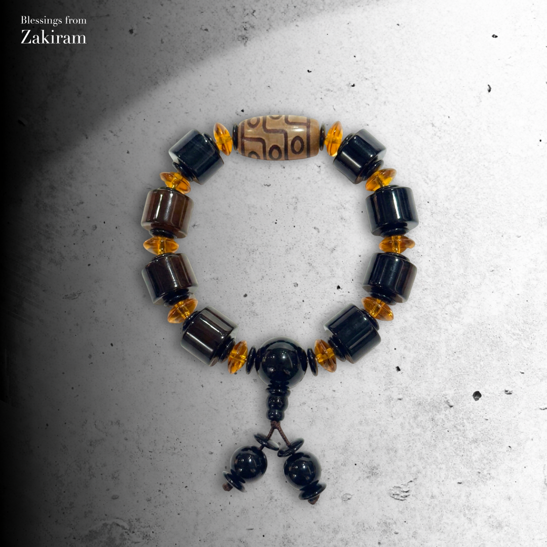 九眼天珠 盤絲瑪瑙手串