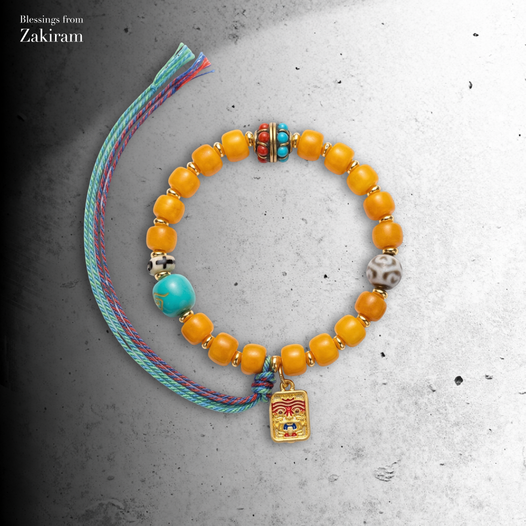 扎基拉姆 寶瓶天珠 牛骨手串