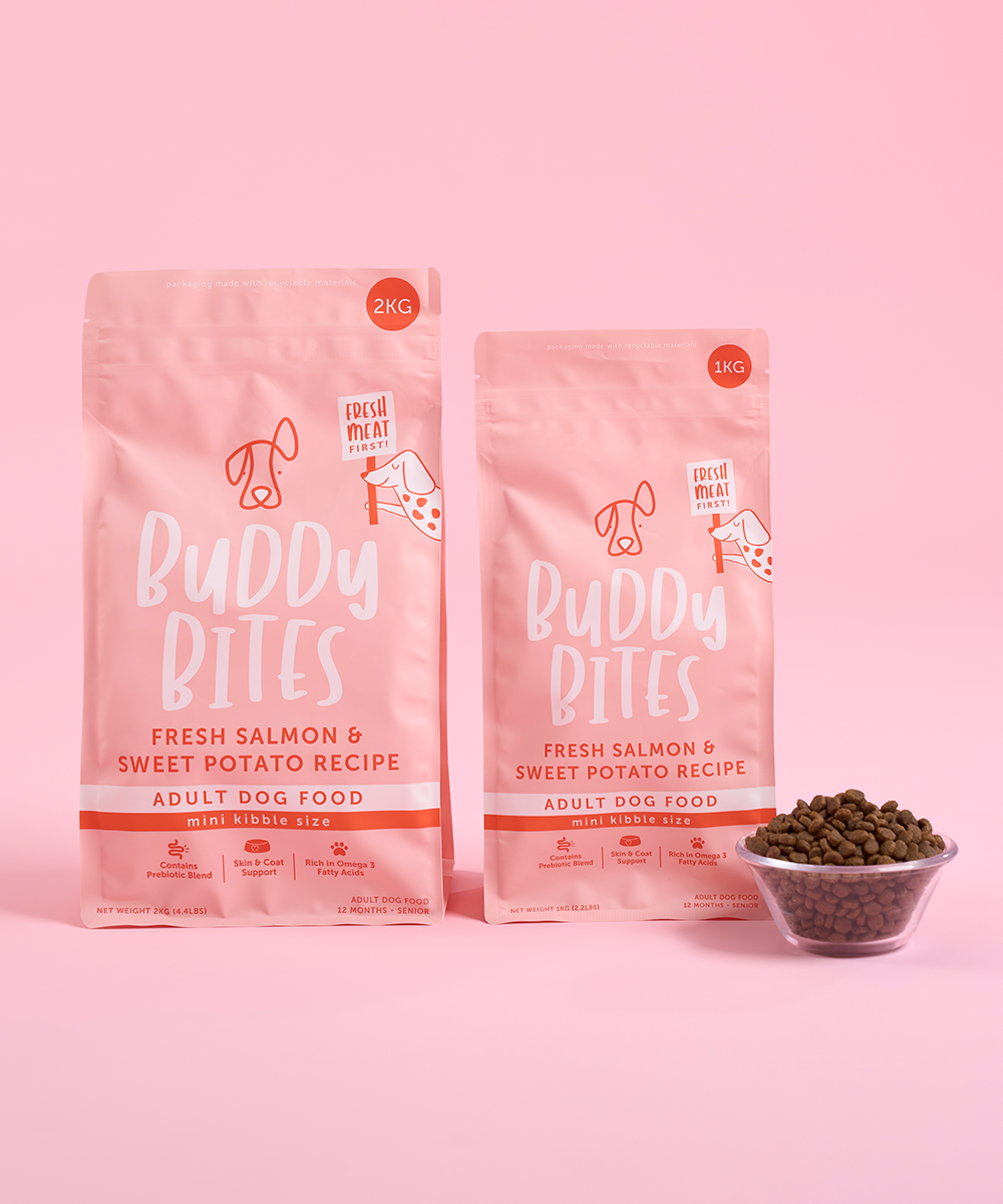 Buddy Bites 成犬狗糧 迷你版三文魚甜薯成犬乾狗糧  1KG