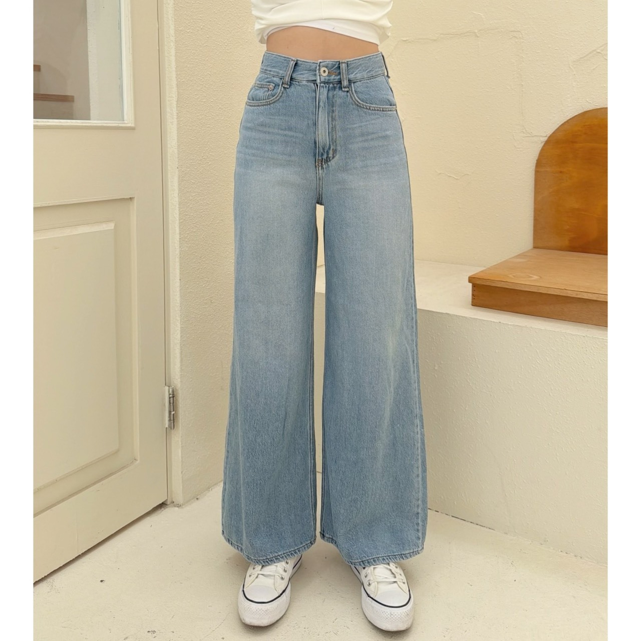 ［預購］🔥03.25春夏新品］💥史上最好穿最瘦寬褲］🇰🇷正韓高腰超軟超好穿牛仔寬褲（SML）