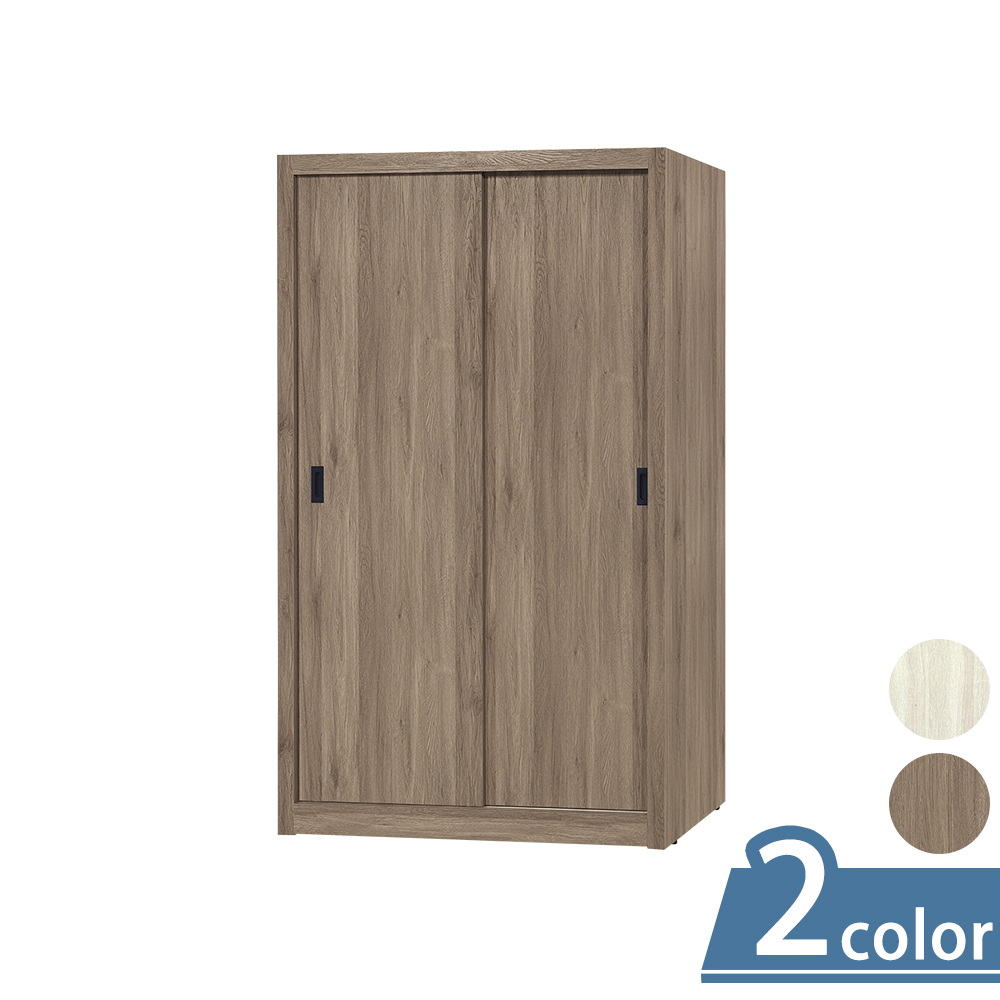 柏蒂家居-拉維斯4尺推門衣櫃/衣櫥(兩色可選)