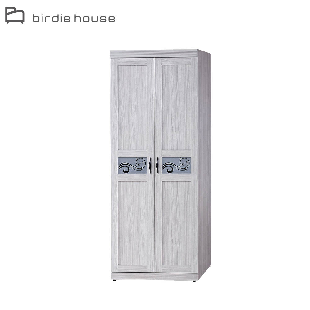 柏蒂家居-克勞2.5尺二門衣櫃/衣櫥(雙吊桿+穿衣鏡)