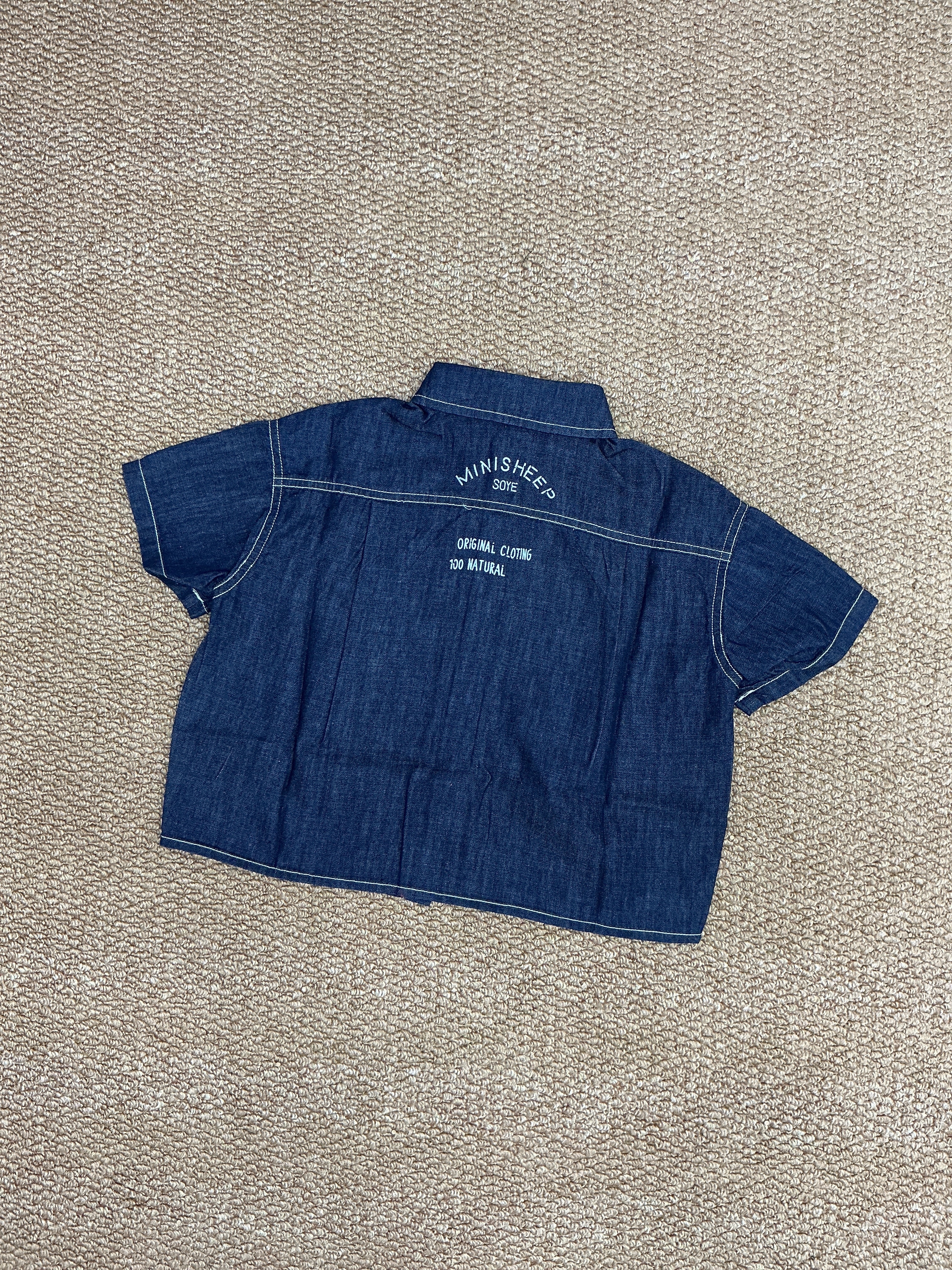 A04693設計師品牌字母牛仔襯衫