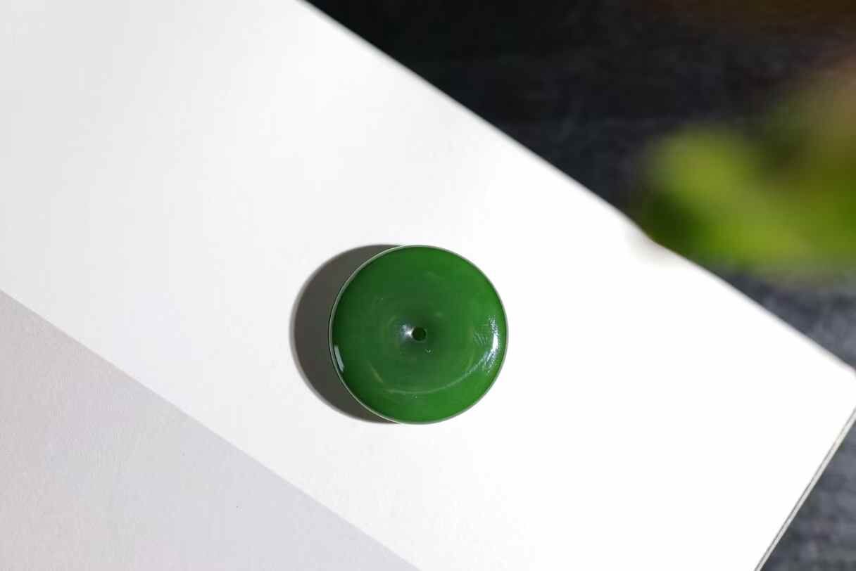 和田玉冰綠碧玉平安扣 (25mm直徑),天然和田玉軟玉