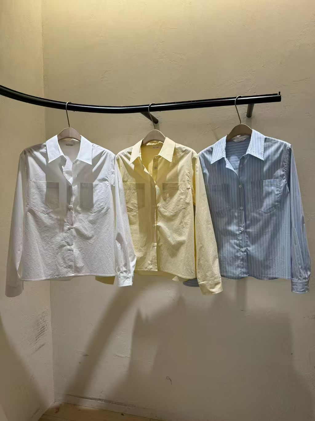 WJ6034 質感翻領雙口袋襯衫