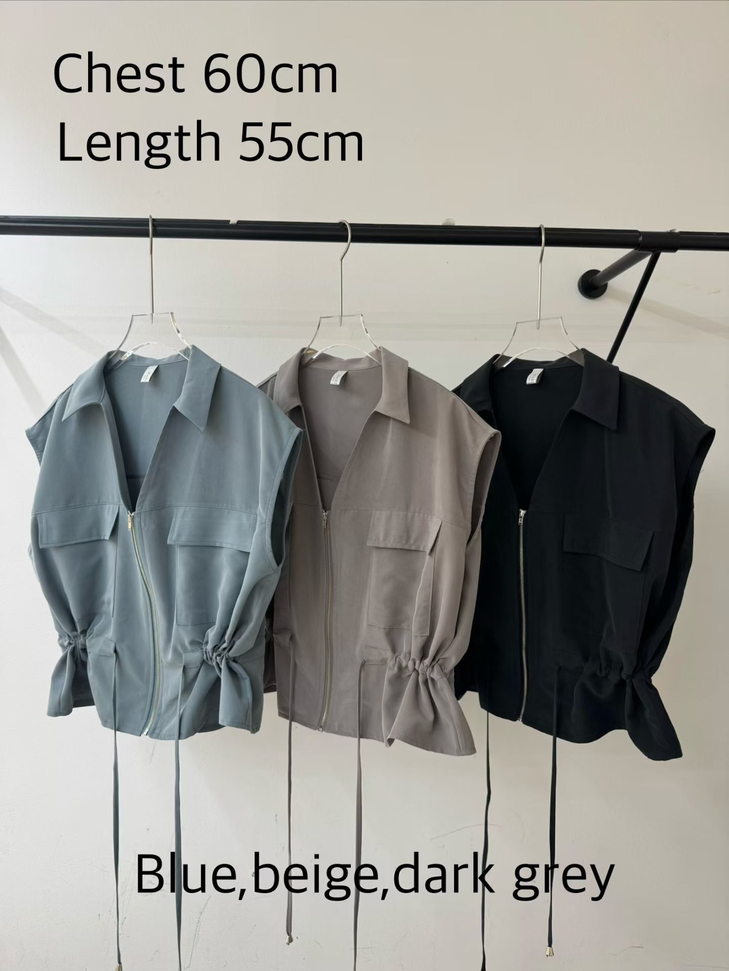 MG6002 V領拉鏈外套