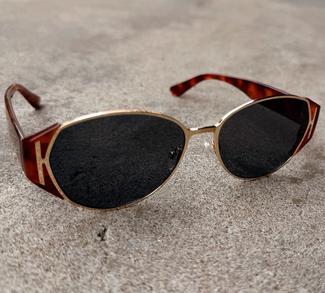 復古豹紋金色圓框墨鏡🐆