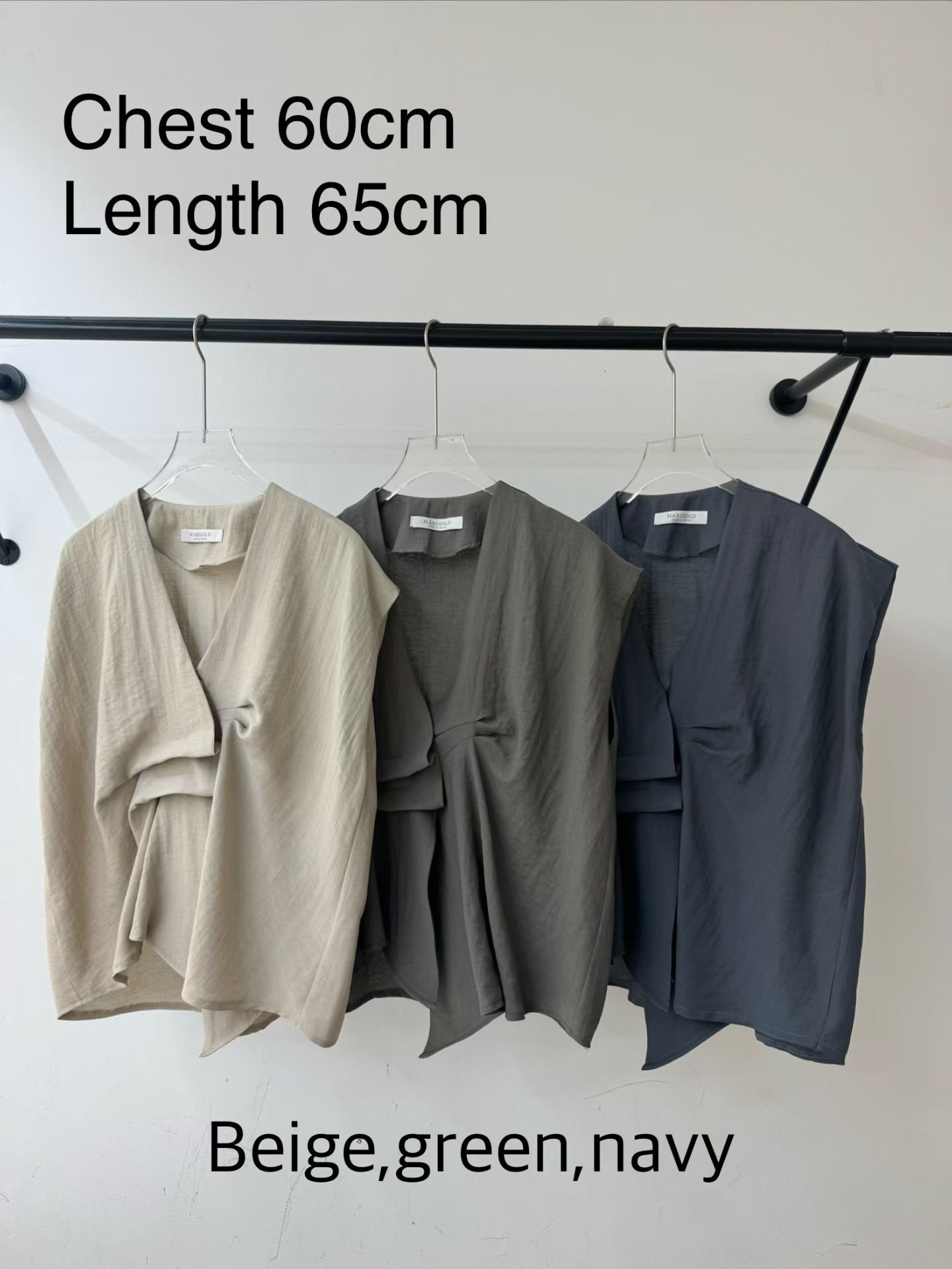 MG6004 簡約韓式摺叠V領上衣